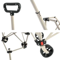 Folding Wagon Cart with All Terrain Wheels, Quick Setup and Folding, Heavy Duty Garden Cart with Adjustable Handle, 30.5" L x 19" W x 18" H, Beige(m-4)