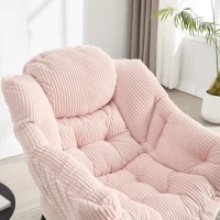 Ergonomic Lazy Chair with Ottoman, Armrests and Side Pocket, Lounge Accent Chair with Steel Frame, 31.5" L x 25" W x 37.5" H, Pink(m-7)