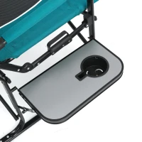 Camping Director's Chair with Side Table and Pocket, Steel Frame, Heavy Duty Oversized Portable Folding Chair, 25" L x 27.5" W x 43.5" H, Blue(m-8)