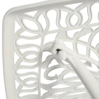 3-Piece Bistro Set with 2 Chairs and 1 Round Table, Adjustable Foot Caps, Classical Design, Rustproof Cast Aluminum Patio Furniture, White(m-8)