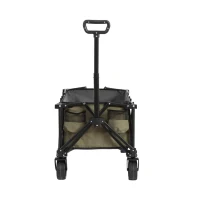 Folding Wagon Cart with All Terrain Wheels, Adjustable Handle, Quick Setup and Folding Garden Cart, 30.5" L x 19" W x 18" H, Army Green(m-8)