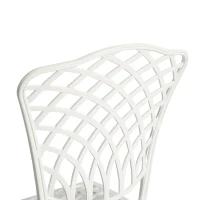 3-Piece Bistro Set with 2 Chairs and 1 Round Table, Adjustable Foot Caps, Classical Design, Rustproof Cast Aluminum Patio Furniture, White(m-4)