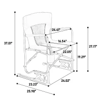 Outdoor Freestyle Rocker Camping Chair with Armrests and Backrest, Drink Holder, Portable Folding Rocking Chair, 24.5" L x 26" W x 37" H, Red(m-3)