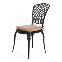 3-Piece Bistro Set with 2 Chairs and 1 Round Table, Seat Cushions, Rustproof Cast Aluminum Patio Furniture for Garden, Patio, Balcony, Black(m-6)