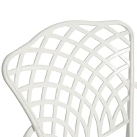 3-Piece Patio Bistro Set with Cushions, Umbrella Hole, Adjustable Foot Caps, All-Weather Cast Aluminum Table and Chairs for Garden, Balcony, White(m-4)