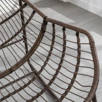 Outdoor Rattan Rocking Chair with Padded Cushion, Hand-Woven Recliner, Ergonomic Design, Steel Frame, 44" L x 37" W x 31.5" H, Gray(m-14)