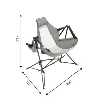 Steel Folding Hammock Camping Chair with Portable Rocking Design, Sturdy and Durable, Supports Up to 250 lbs, 35"L x 38"W x 42"H, Gray(m-3)