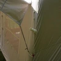 Inflatable Camping Tent with Canopy, Hand Pump, Waterproof and Windproof Air Glamping Tent for 7-8 People, 157.5" L x 118" W x 94.5" H, Beige(m-12)