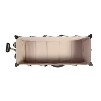 Foldable Extended Wagon with Big All-Terrain Beach Wheels, Heavy Duty 300L Utility Cart with Drink Holders, 53.5" L x 21" W x 40.5" H, Beige(m-5)