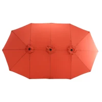 14.8 ft Double-Sided Outdoor Patio Umbrella with Steel Frame, Large Rectangular with Convenient Crank System, 178.5" L x 105'' W x 100.5" H, Orange(m-12)