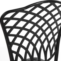 3-Piece Bistro Set with 2 Chairs and 1 Round Table, Seat Cushions, Rustproof Cast Aluminum Patio Furniture for Garden, Patio, Balcony, Black(m-4)