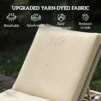 Outsunny 2-Piece Patio Chair Cushions with Backrests, Replacement Cushions for Outdoor Lounge Chair, Beige(m-4)