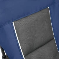 High Back Heavy Duty Lawn Chair with Cup Holder, Portable Collapsible Chair, Supports 250 lbs, Steel Frame, 22.5" L x 25.5" W x 41" H, Navy Blue(m-5)