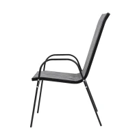 4-Piece Patio Chairs Set with Textilene Fabric, Armrest and High Backrest, Camping Chairs for Garden, Beach, Yard, 24.5" L x 24.5" W x 38" H, Gray(m-7)