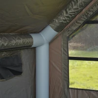 Inflatable Camping Tent with Stove Jack, Easy Setup, Waterproof and Windproof Glamping Tent for 4-6 Persons, 118" L x 82.5" W x 79" H, Army Green(m-12)