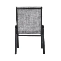 4-Piece Patio Chairs Set with Textilene Fabric, Armrest and High Backrest, Camping Chairs for Garden, Beach, Yard, 24.5" L x 24.5" W x 38" H, Gray(m-9)