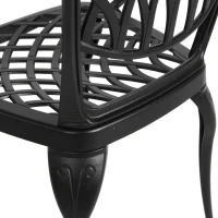 3-Piece Patio Bistro Set with Umbrella Hole, Environmental Protection Coating, All-Weather Cast Aluminum Table and Chairs for Garden, Black(m-7)