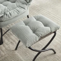 Modern Lounge Accent Chair with Armrests, Side Pocket, Steel Frame, Ergonomic Lazy Chair with Ottoman, 31.5" L x 25" W x 37.5" H, Light Green(m-11)