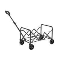 Lightweight Portable Heavy Duty Folding Beach Wagon with Wheels, Outdoor Utility Cart for Grocery, Garden, 26" L x 16" W x 17.5" H, Blue(m-8)