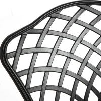 3-Piece Rustproof Cast Aluminum Bistro Set with 2 Chairs and 1 Round Table, Foot Caps, Weather Resistant Outdoor Patio Furniture, Black(m-5)
