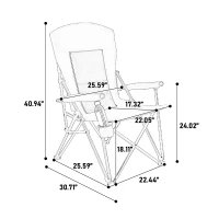 High Back Heavy Duty Lawn Chair with Cup Holder, Portable Collapsible Chair, Supports 250 lbs, Steel Frame, 22.5" L x 25.5" W x 41" H, Red(m-3)