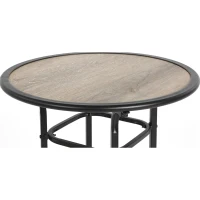 3-Piece Outdoor Bar Set with Ecoating Technology, Innovative Sling Fabric, Patio Bar Table and Swivel Chairs with DPC Wood-Like Top, Gray(m-4)