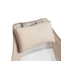 Hammock Camping Chair with Adjustable Back, Pillow, Folding Portable Rocking Chair with Cup Holder, Carry Bag, 38" L x 35" W x 42" H, Khaki(m-5)