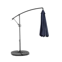 10ft Offset Hanging Market Patio Umbrella with Easy Tilt Adjustment, Polyester Shade, 8 Steel Ribs, 116" L x 116" W x 98.5" H, Navy Blue(m-10)