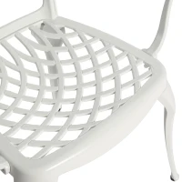 3-Piece Patio Bistro Set with Umbrella Hole, Adjustable Foot Pads, Cast Aluminum Table and Chairs with All-Weather and Rust-Proof Design, White(m-5)