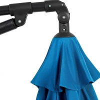 10ft Offset Hanging Market Patio Umbrella with Easy Tilt Adjustment, Polyester Shade, 8 Steel Ribs, 116" L x 116" W x 98.5" H, Dark Blue(m-4)