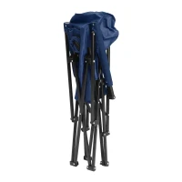 High Back Heavy Duty Lawn Chair with Cup Holder, Portable Collapsible Chair, Supports 250 lbs, Steel Frame, 22.5" L x 25.5" W x 41" H, Navy Blue(m-14)
