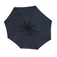 10ft Solar LED Offset Hanging Market Patio Umbrella with Easy Adjustment and Enhanced Stability, Steel Frame, 116" L x 116 W x 83" H, Navy Blue(m-14)