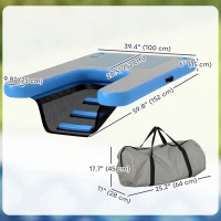 PawHut Floating Boat Ramp for Swimming Pets Up to 300 lbs, for Pool, Lake, Boat, Dock(m-3)