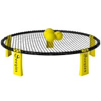 Soozier Spike Ball Game Set, Mini Beach Games Set w/ Roundnet, 3 Balls, Pump, Carrying Bag, Portable Outdoor Games for Families(m-2)