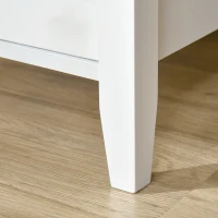 HOMCOM Wooden3-Tier Modern Nightstand with Pullout Shelf, Adjustable Open Shelf, and Door Cabinet, White(m-12)