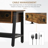 HOMCOM Industrial TV Stand, TV Console Table for TV up to 45'' Flat Screen, Entertainment Center for Living Room, Bedroom, Rustic Brown(m-5)