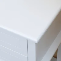 HOMCOM Modern Sofa Side Table, Accent End Table with Drawers and Storage Shelf, Nightstand for Bedroom Living Room, White(m-8)