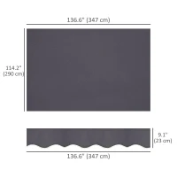 Outsunny 11' x 10' Retractable Awning Fabric Replacement Outdoor Sunshade Canopy Awning Cover, UV Protection, Grey(m-3)