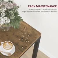 HOMCOM Dining Table Set for 2, 3 Piece Kitchen Table and Chairs with Metal Legs for Small Spaces, Rustic Brown(m-6)