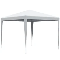 Outsunny 9' x 9' Portable Canopy Party Tent Gazebo Outdoor Sunshade for Weddings Parties with Dressed Legs, White(m-11)