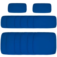 Outsunny Outdoor 14pc Patio Rattan Sofa Set Cushion Polyester Cover Replacement Set - No Cushion Included Navy Blue(m-2)