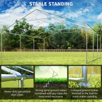 Outsunny 20 x 20 ft Heavy Duty Party Tent Outdoor Gazebo Wedding Tent Event Shelter Carport BBQ with Removable Sidewalls & Windows, Outside Waterproof Canopy for Parties, White(m-5)