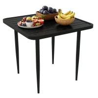Outsunny 31.5" Patio Dining Table for 4, Metal Square Outdoor Table for Garden, Lawn, Backyard, Black(m-11)