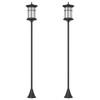 Outsunny 72" Solar Post Light, Cool White LED Outdoor Lamp, Waterproof IP44 for Patio, Garden, Backyard, Pathway, 2 Pack(m-11)