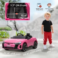 Aosom Ride-On Toy On Car with Remote Control, 12V 3.1 MPH Electric Ride for Kids w/ Suspension System, Horn Honking, Pink(m-3)