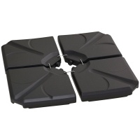 Outsunny 4 Pieces Patio Umbrella Base, Outdoor Cantilever Offset Umbrella Weights w/ U-Locking, 123 lb. Capacity Water or 158 lb. Capacity Sand, Black