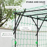 Outsunny Garden Arch Trellis, 7.3 FT Tall Metal Plant Trellis Support with Climbing Net, Cucumber Trellis for Vegetables, Black(m-6)