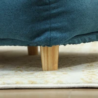 PawHut Raised Dog Couch with Comfortable Cushion, Pine Wood Legs, Foot Pads for Large-Sized Dogs Indoor Use, Dark Blue(m-9)