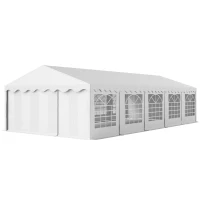 Outsunny 16.5' x 33' Large Party Tent, Heavy Duty Outdoor Canopy Tent with Removable Sidewalls, 10 Windows, White(m-1)