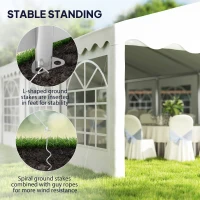 Outsunny 16.5' x 33' Large Party Tent, Heavy Duty Outdoor Canopy Tent with Removable Sidewalls, 10 Windows, White(m-8)